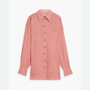 ZIMMERMANN Long Sleeves Button Down Shirt Size L 100% Ramie in Antique Rose